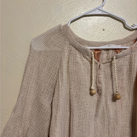 Zara Cream Textured Blouse with Rope Accents - Picture 7 of 9